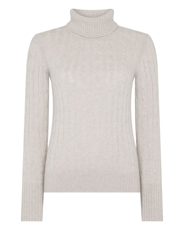 Women's Adelyn Cable Turtle Cashmere Sweater 2