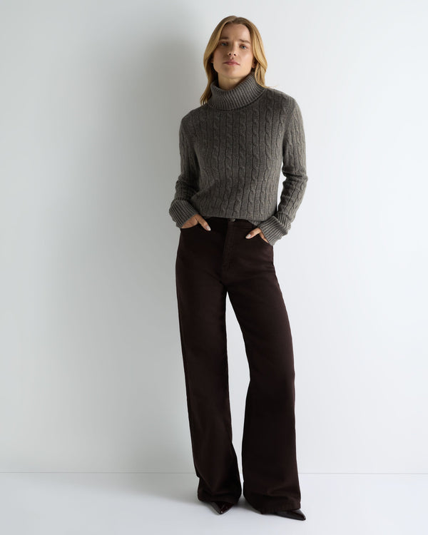 Women's Adelyn Cable Turtle Cashmere Sweater 3