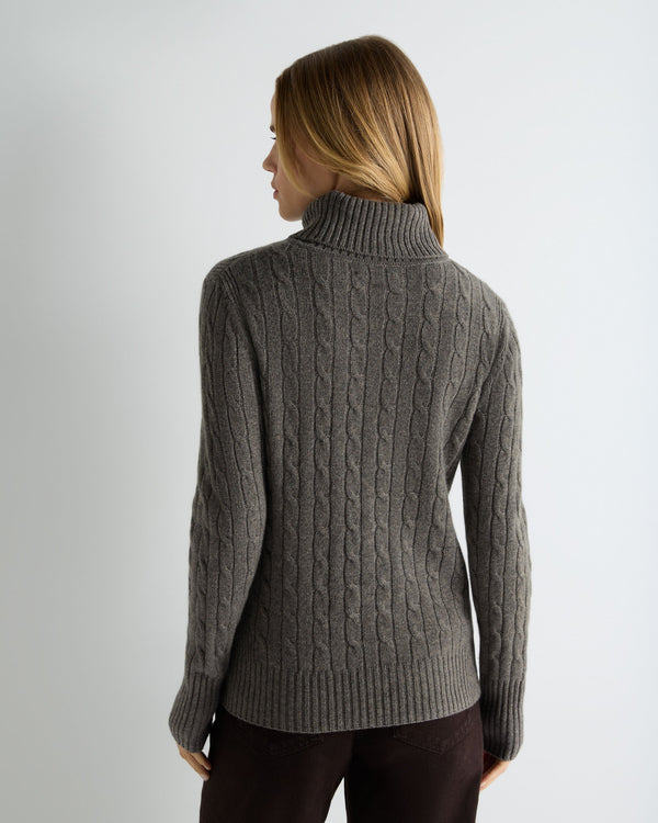 Women's Adelyn Cable Turtle Cashmere Sweater 4