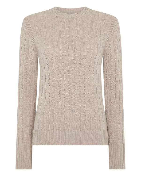 Women's Adelyn Cable Round Neck Cashmere Sweater 2