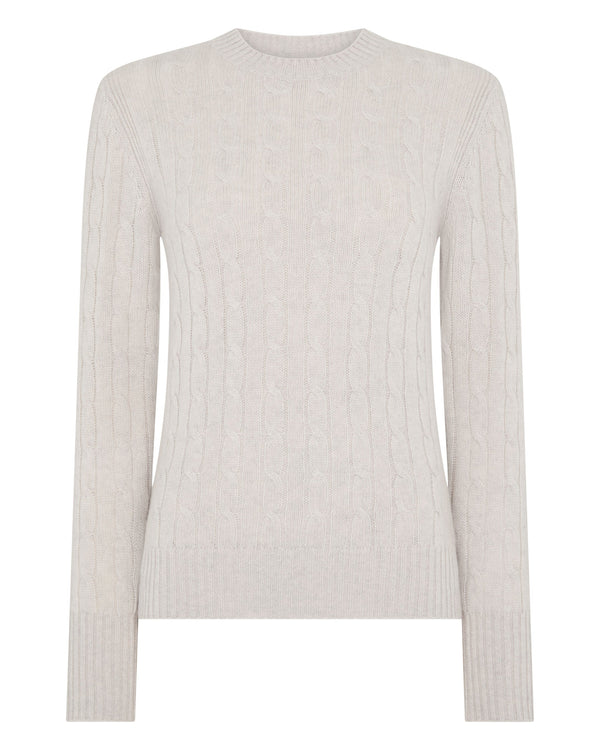 Women's Adelyn Cable Round Neck Cashmere Sweater 2