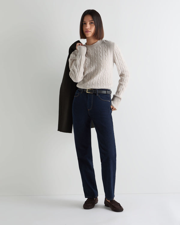 Women's Adelyn Cable Round Neck Cashmere Sweater 3