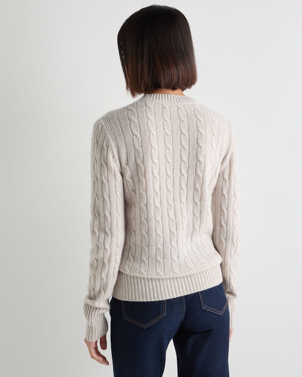Women's Adelyn Cable Round Neck Cashmere Sweater 4