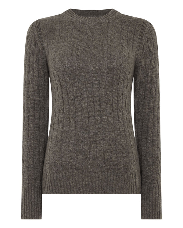 Women's Adelyn Cable Round Neck Cashmere Sweater 2