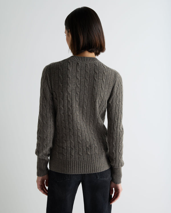 Women's Adelyn Cable Round Neck Cashmere Sweater 4