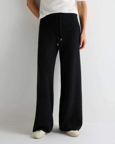 Women's Honeycomb Knit Cashmere Pant Black
