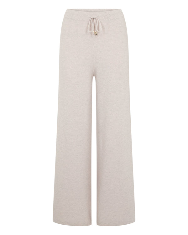 N.Peal Women's Honeycomb Knit Cashmere Trouser Pebble Grey