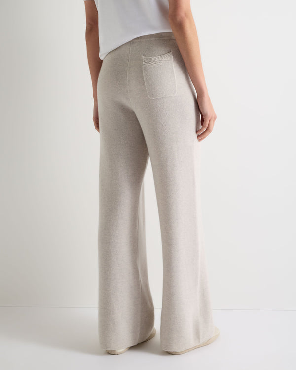 N.Peal Women's Honeycomb Knit Cashmere Trouser Pebble Grey