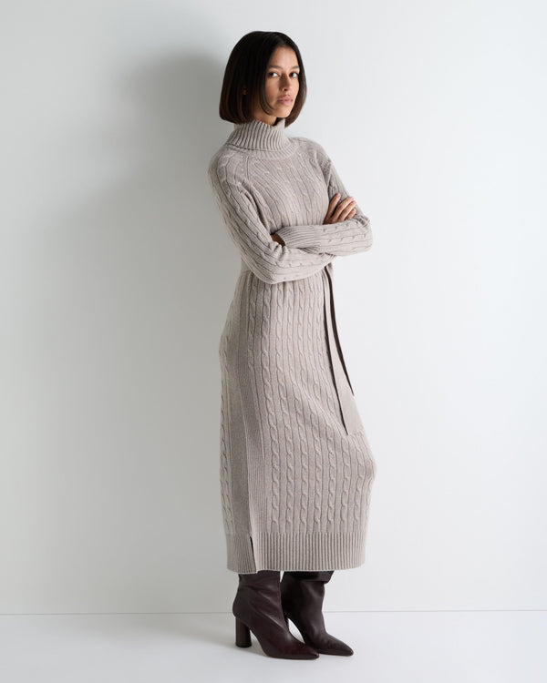Women's Longline Cable Cashmere Dress 1