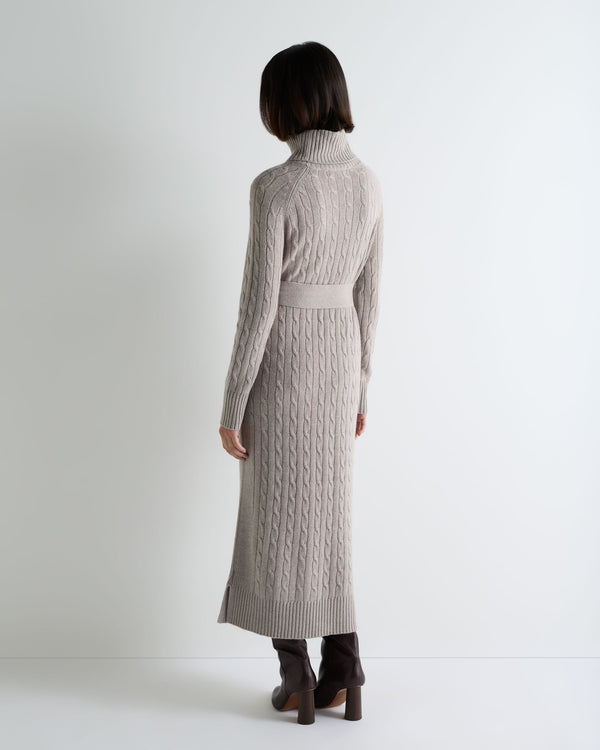 Women's Longline Cable Cashmere Dress 4