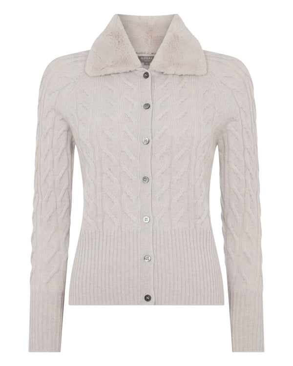 Women's Myla Fur Collar Cashmere Cardigan 10