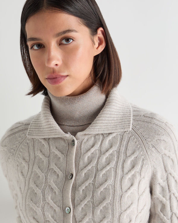 Women's Myla Fur Collar Cashmere Cardigan 9
