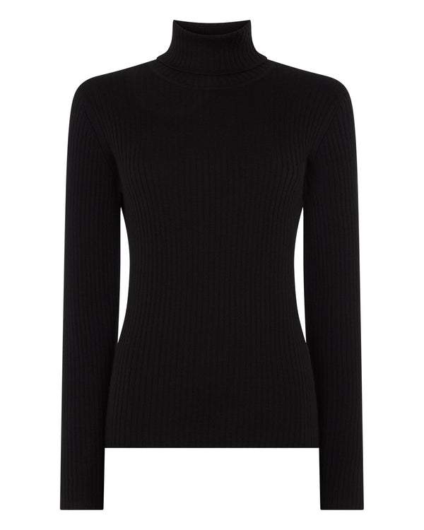 Women's Superfine Cashmere Ribbed Turtle Neck Sweater 2