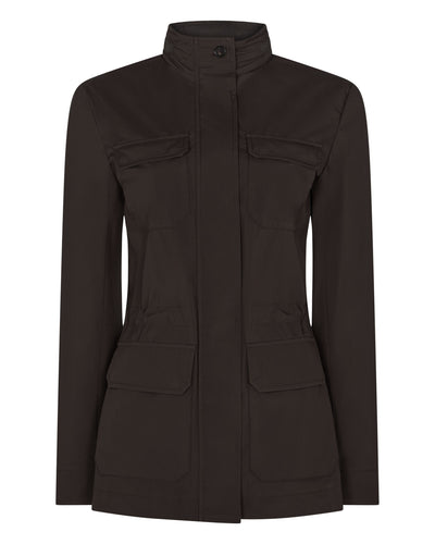 N.Peal Women's Avola Weatherproof Jacket Chocolate Brown