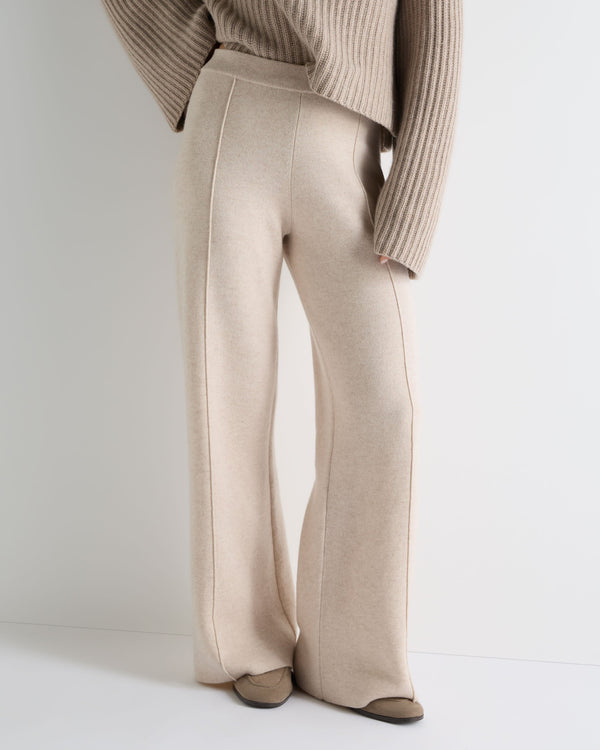 N.Peal Women's Double Face Trousers Ecru White