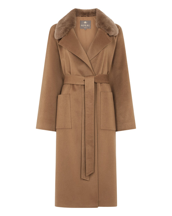 Women's Longline City Coat With Fur Trim 9
