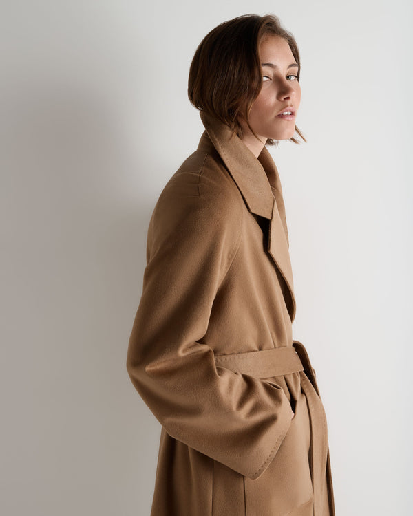 Women's Longline City Coat With Fur Trim 8