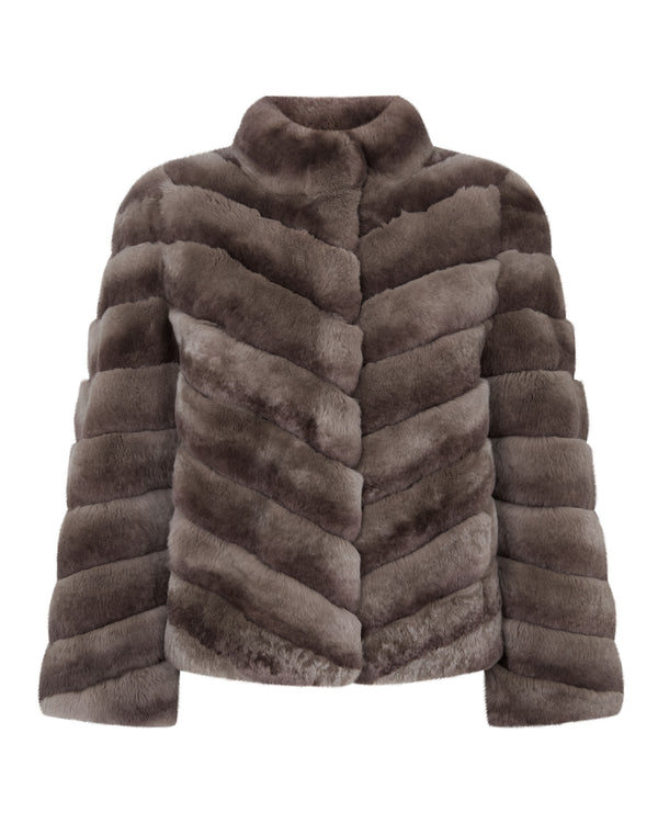 Women's Malina Fur Jacket Chocolate 2