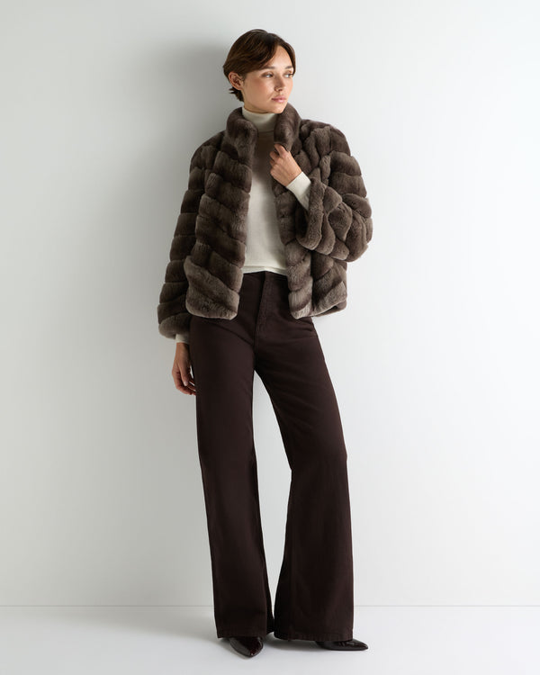 Women's Malina Fur Jacket Chocolate 3