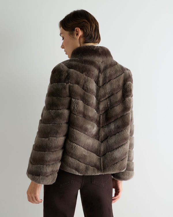 Women's Malina Fur Jacket Chocolate 4