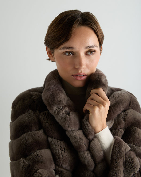 Women's Malina Fur Jacket Chocolate 5