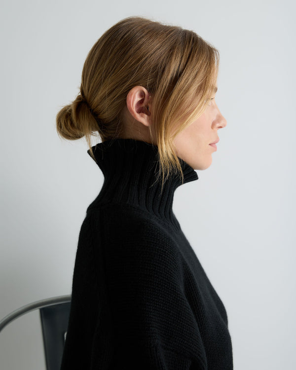 Women's Chunky Funnel Neck Cashmere Sweater 6