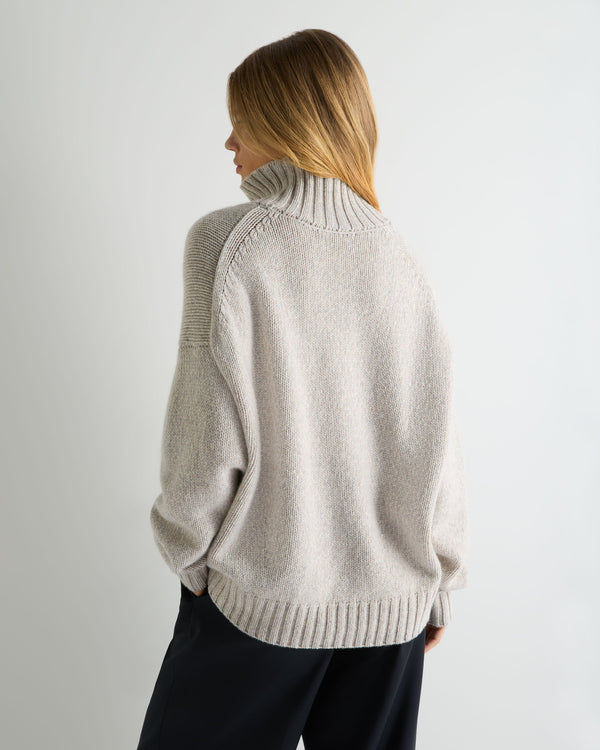 Women's Chunky Funnel Neck Cashmere Sweater 4