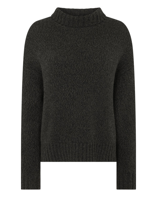 Women's Chunky Funnel Neck Cashmere Sweater  2
