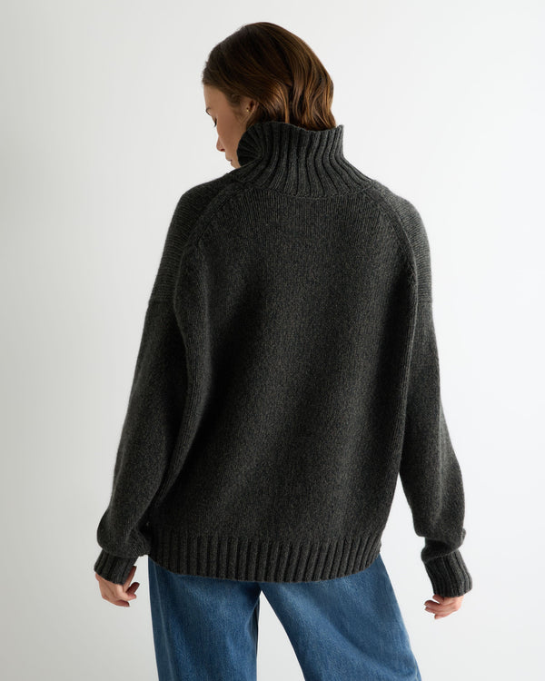 Women's Chunky Funnel Neck Cashmere Sweater  4