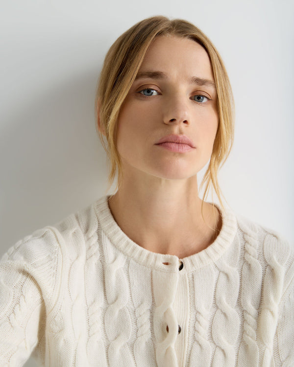 Women's Cable Cashmere Cardigan 5