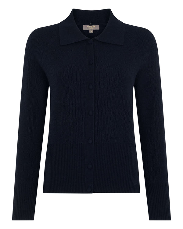 Women's Honeycomb Fur Trim Cashmere Cardigan 2