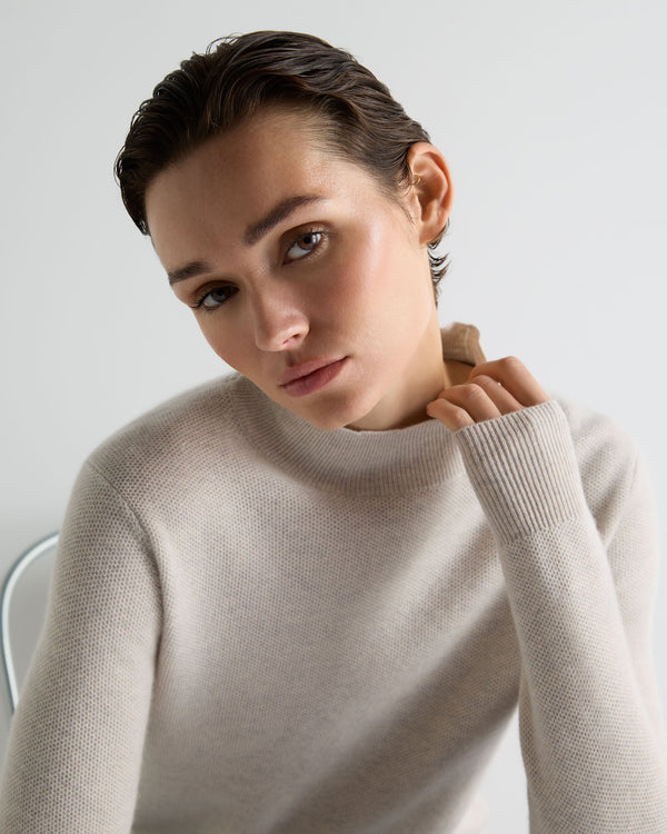 Women's Honeycomb Knit Cashmere Sweater 5