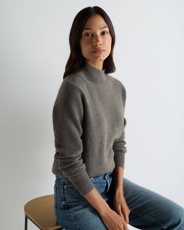 Women's Honeycomb Knit Cashmere Sweater 1
