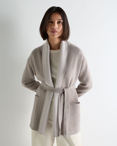 N.Peal Women's Milano Cashmere Cardigan Oat Grey