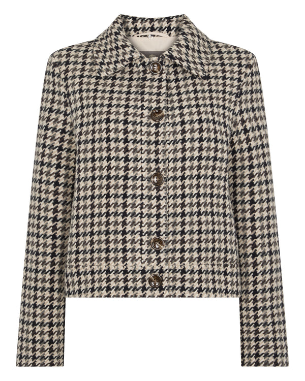 Women's Icon Dogtooth City Jacket With Fur Collar 2