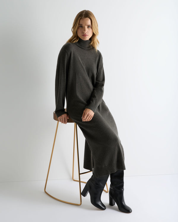 Women's Turtle Neck Cashmere Sweater Dress  3