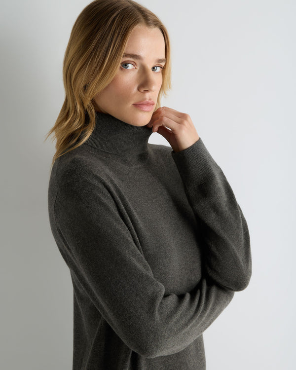 Women's Turtle Neck Cashmere Sweater Dress  5