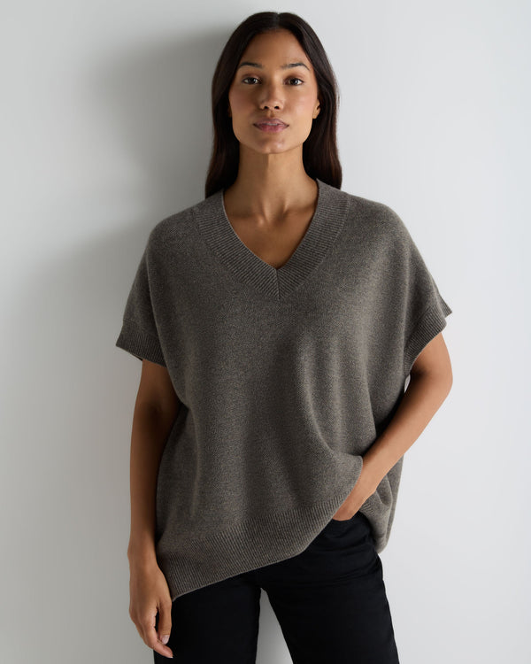 Women's Honeycomb Sleeveless Cashmere Sweater 1