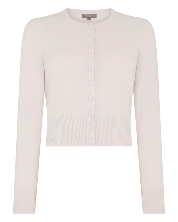 Women's Covered Button Cashmere Cardigan 2