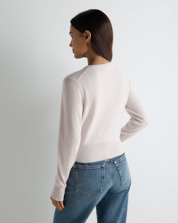 Women's Covered Button Cashmere Cardigan 4