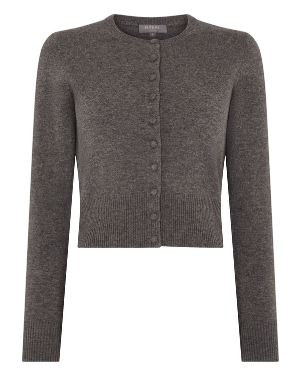 Women's Covered Button Cashmere Cardigan 2