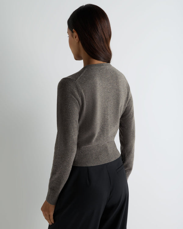 Women's Covered Button Cashmere Cardigan 4
