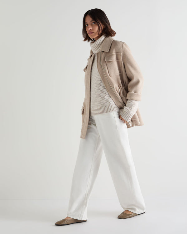 Women's Cashmere Chevron Turtle Neck Cashmere Sweater With Lurex 3