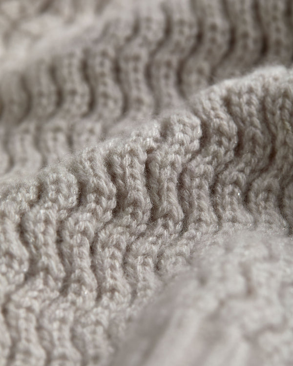 Women's Cashmere Chevron Turtle Neck Cashmere Sweater With Lurex 8