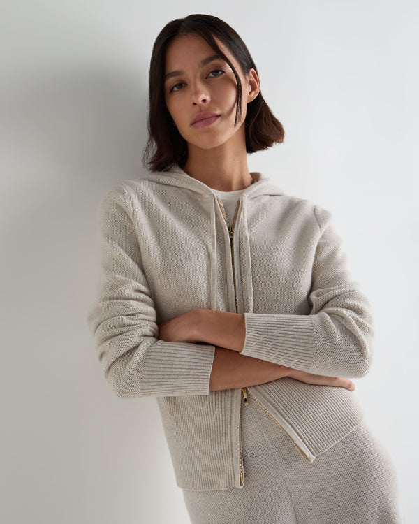 Women's Honeycomb Zipper Cashmere Hoodie 5