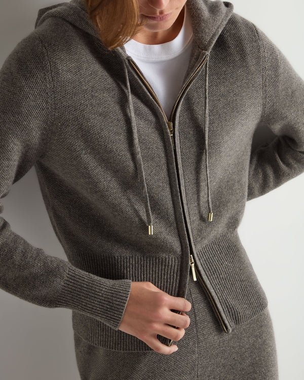 Women's Honeycomb Zipper Cashmere Hoodie 5