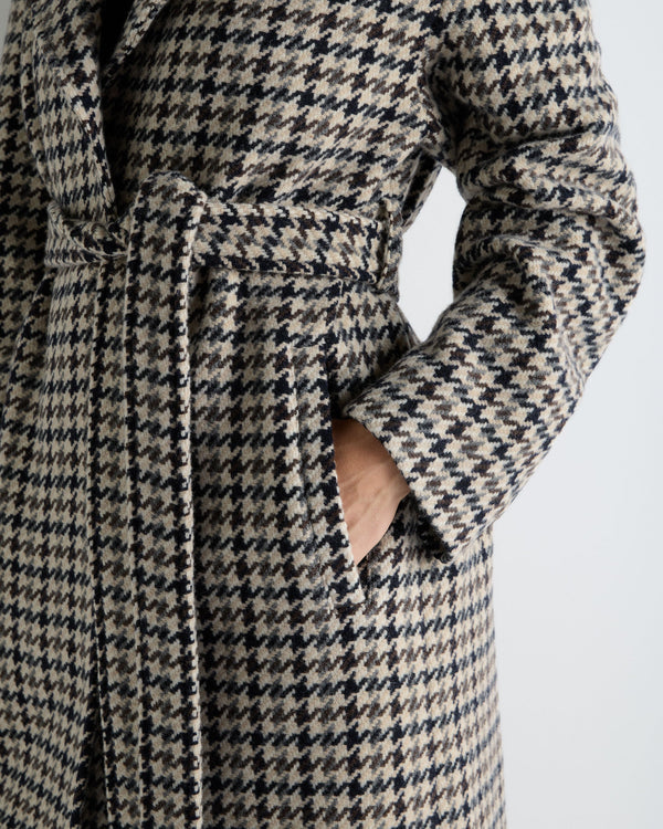 Women's Icon Dogtooth City Coat With Fur Collar 9