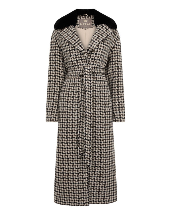Women's Icon Dogtooth City Coat With Fur Collar 10