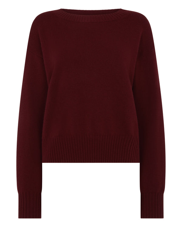 Women's Crop Boat Neck Cashmere Sweater 2