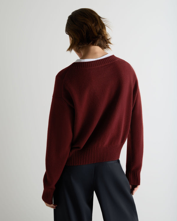 Women's Crop Boat Neck Cashmere Sweater 4